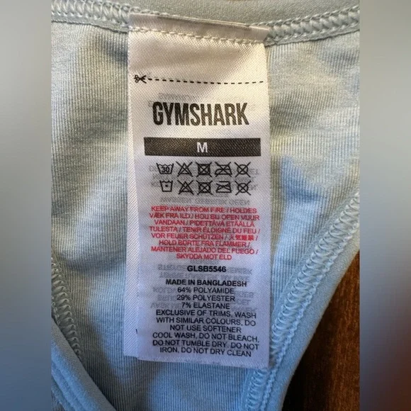 Gymshark Women's Light Blue Sports Bra- size Medium - Picture 2 of 3